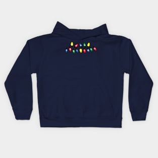 Merry Christmas Festive Lights Blue Green Red Yellow Kids Hoodie